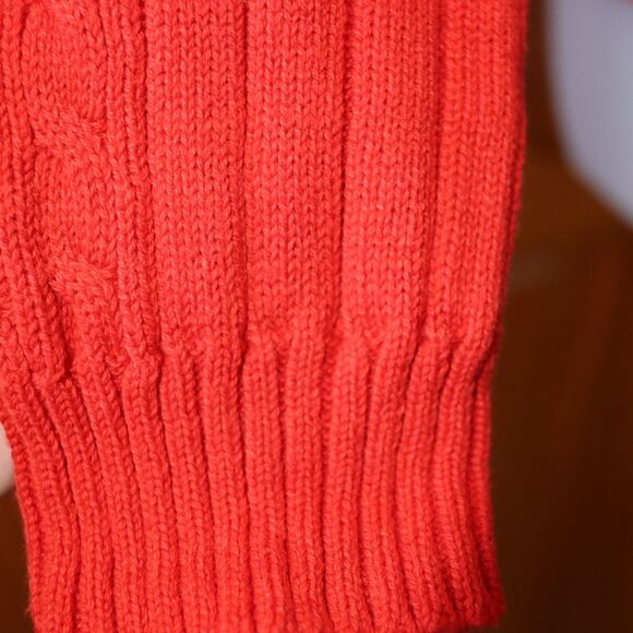 Villager Petite Small 100% Cotton Red Cable Knit Sweater Scoop Neck Pullover - Picture 8 of 14